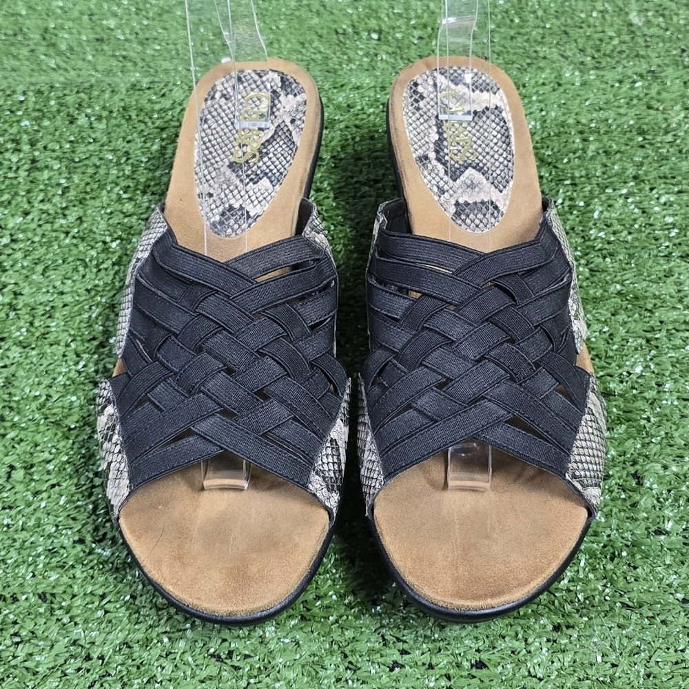 CHAPS by RALPH LAUREN | WILMA ELASTIC WOVEN SLIP-IN WEDGE SANDALS